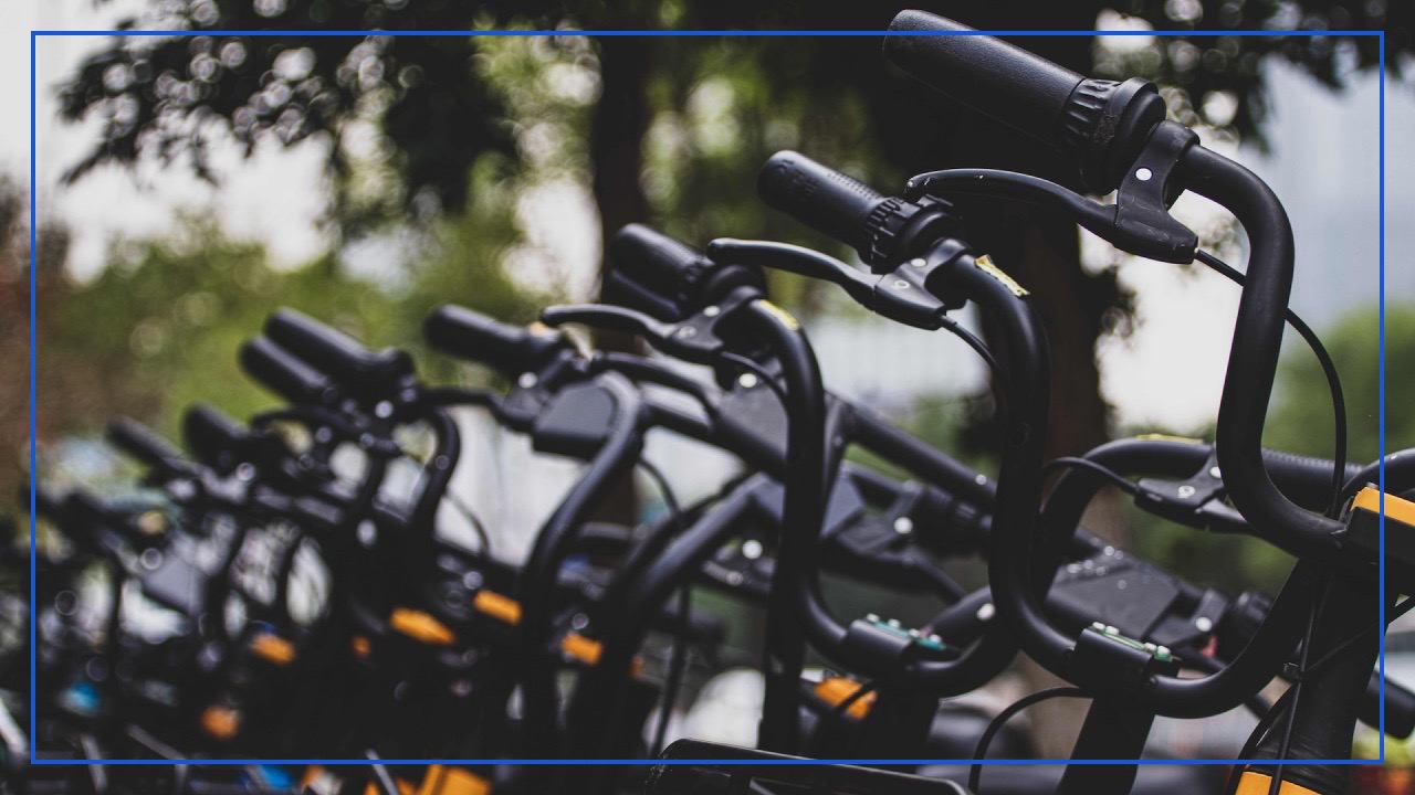 Bikes are parked on the street in China