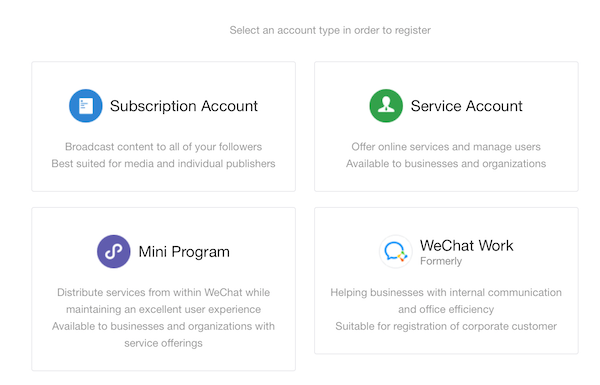 select wechat account